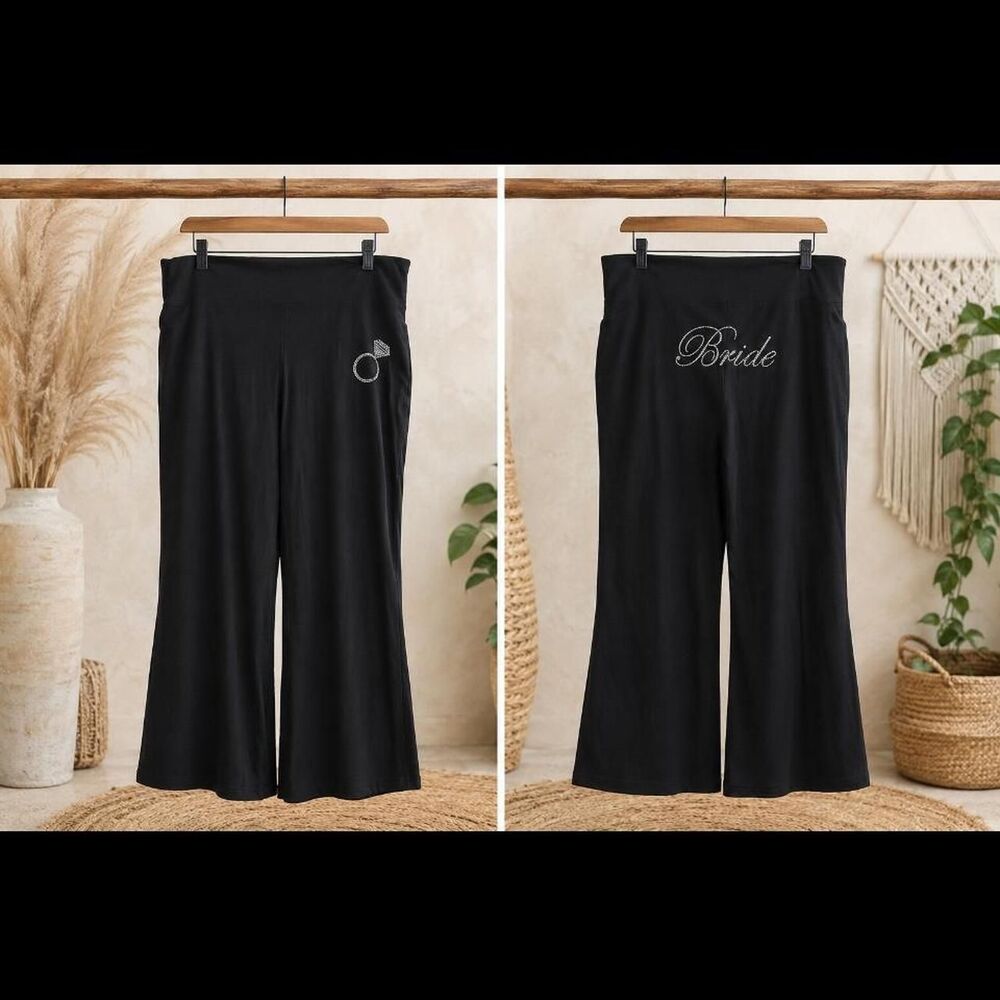 Bride Black yoga pants